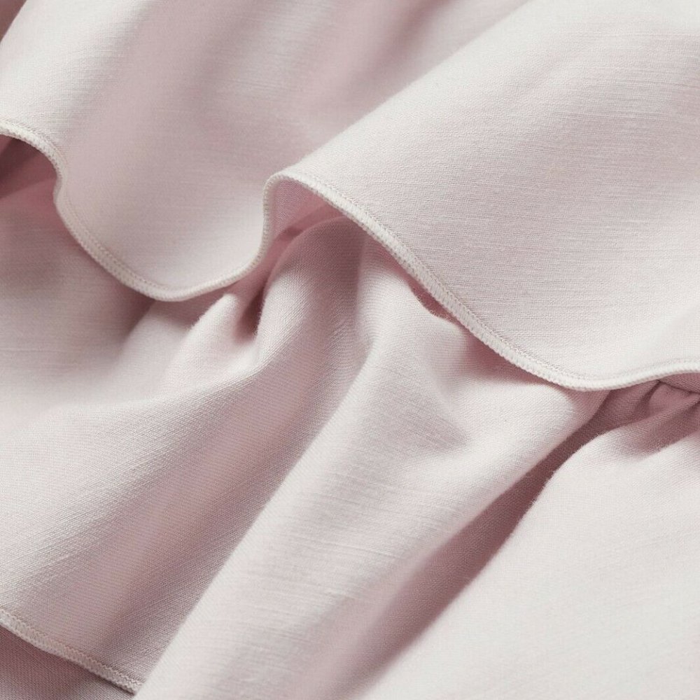 Brock Collection x H&M Flounced Dress NWT Cotton Light Pink Fitted Tiers - Picture 12 of 13